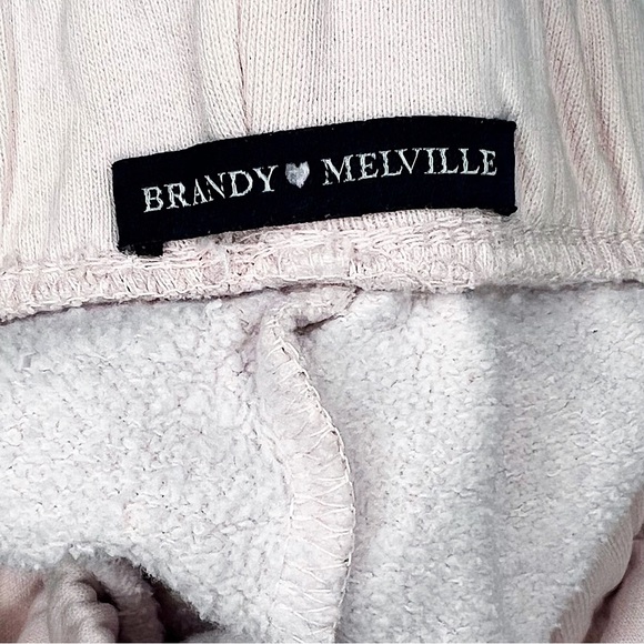 (Sold) Brandy Melville Rosa Soft Sweatpants Light Baby Pink Cuffed Jogger Pants - Picture 8 of 10